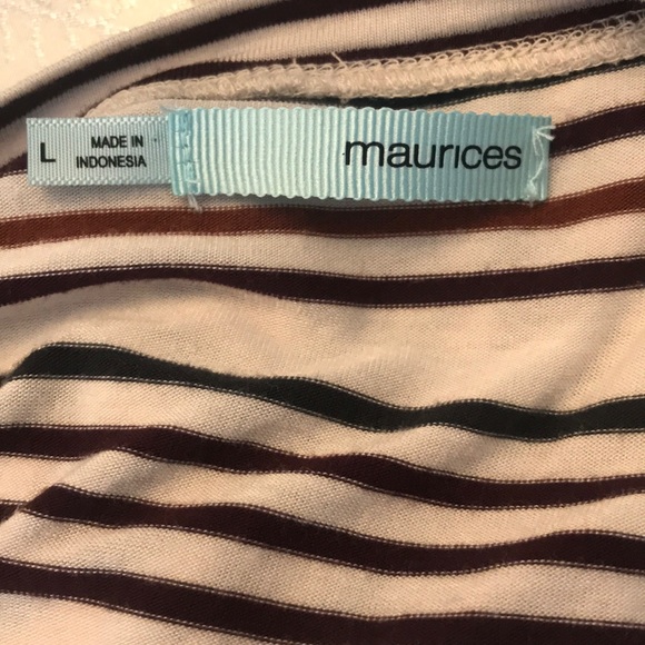 Maurice’s Striped V Neck Half Sleeves Shirt - Picture 4 of 4